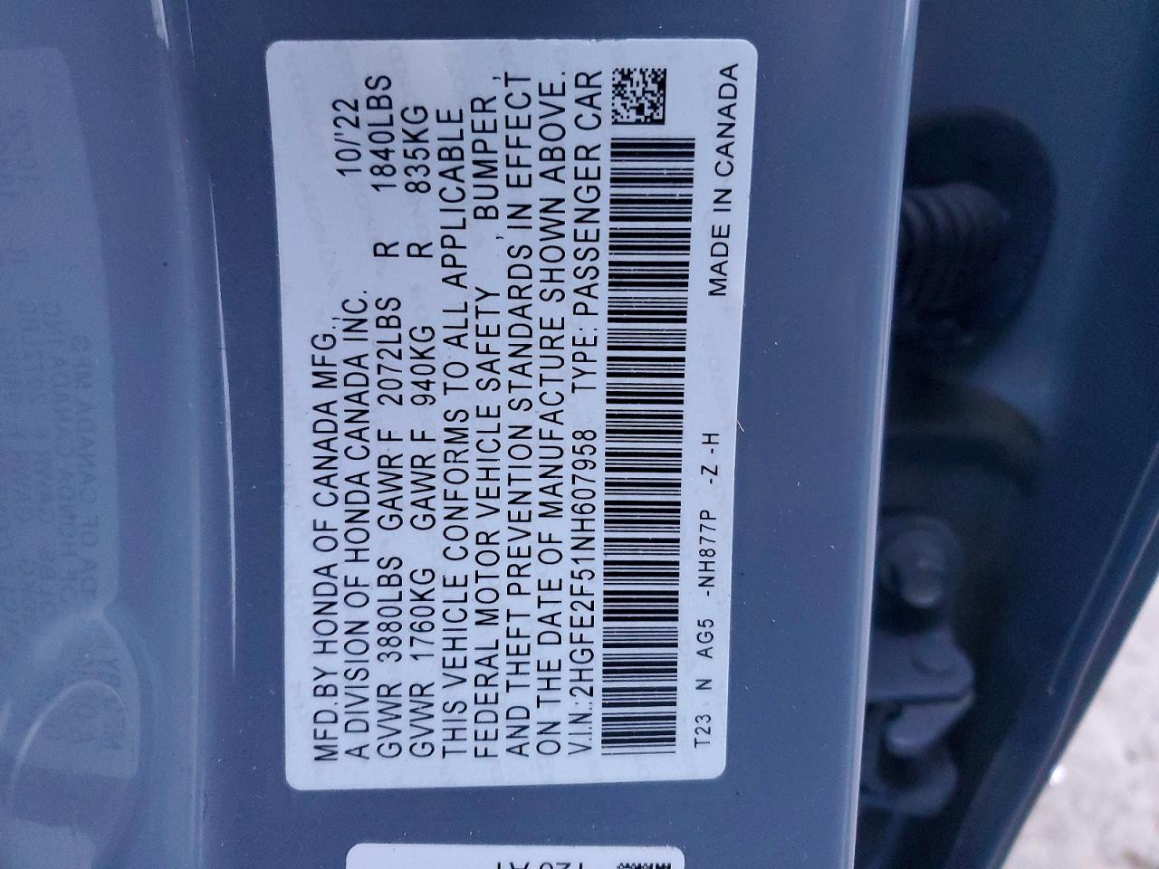 2022 HONDA CIVIC