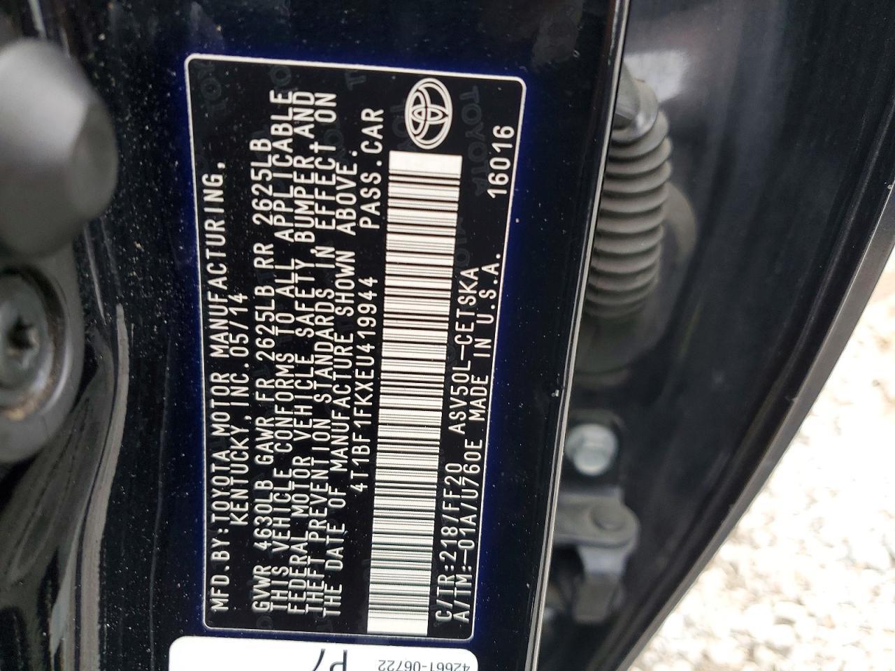 2014 TOYOTA CAMRY