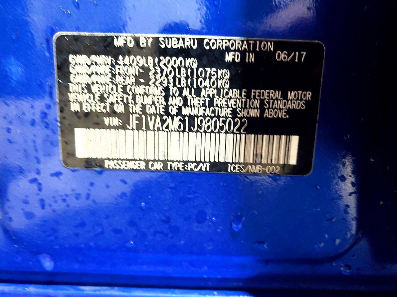 2018 SUBARU WRX