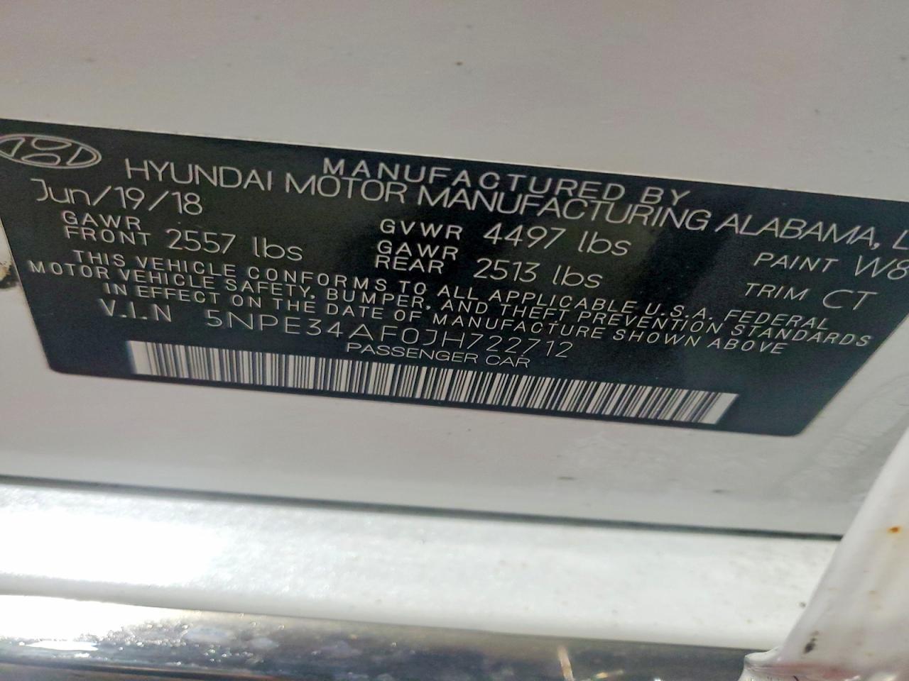 2018 HYUNDAI SONATA