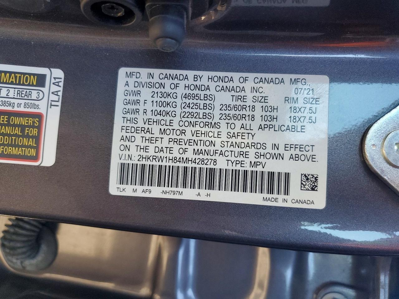 2021 HONDA CR-V