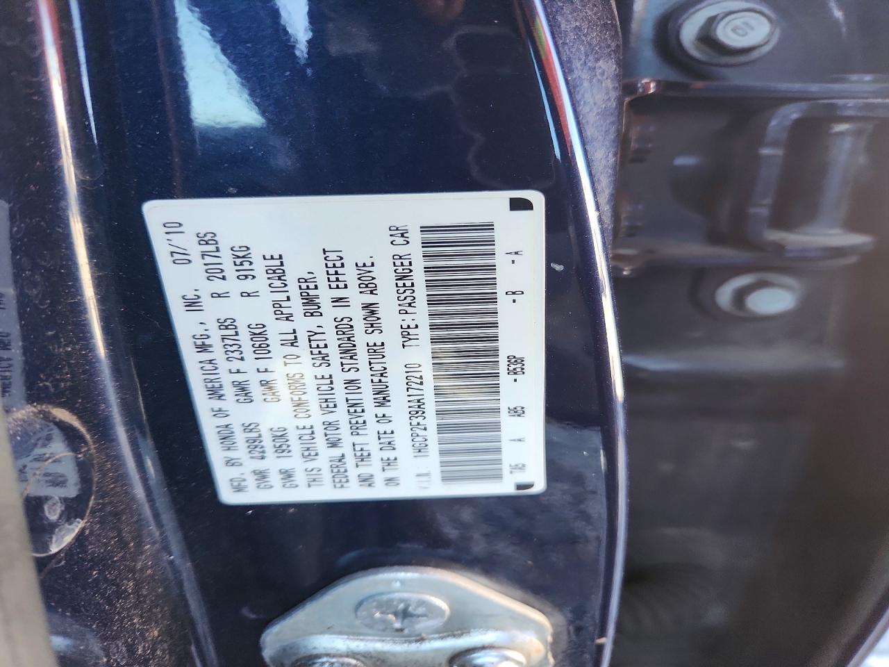 2010 HONDA ACCORD