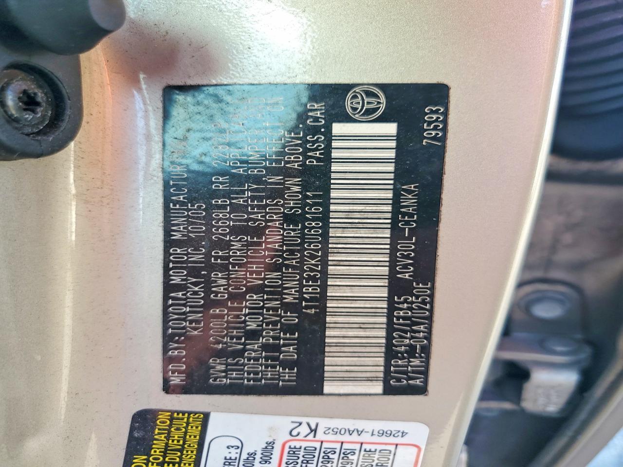 2006 TOYOTA CAMRY