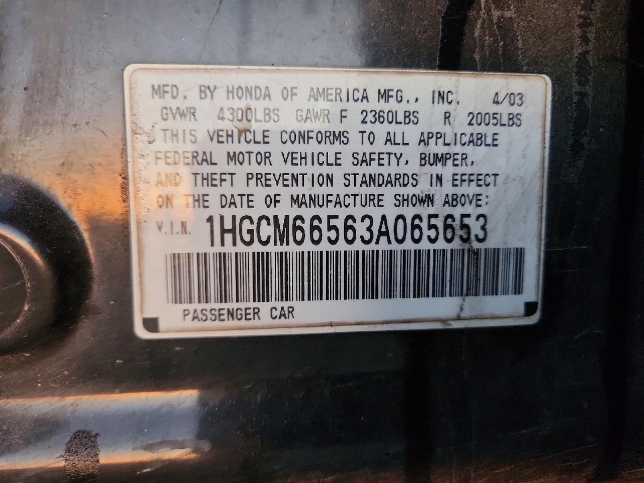 2003 HONDA ACCORD