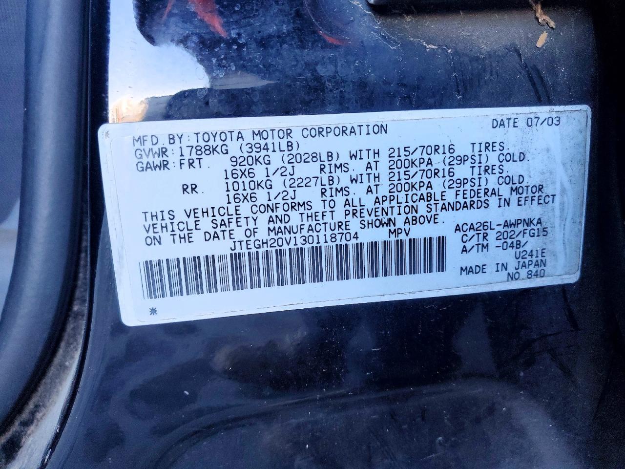 2003 TOYOTA RAV4