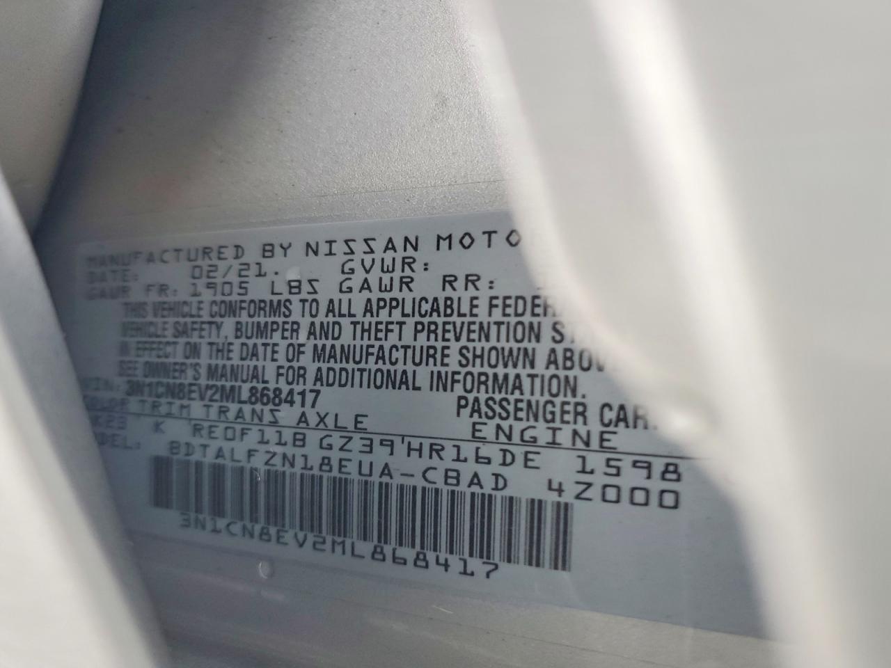 2021 NISSAN VERSA