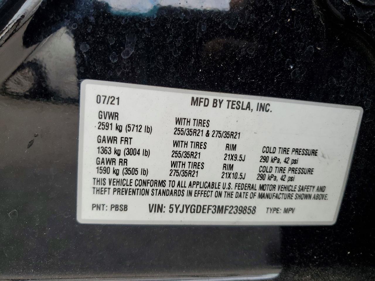 2021 TESLA MODEL Y
