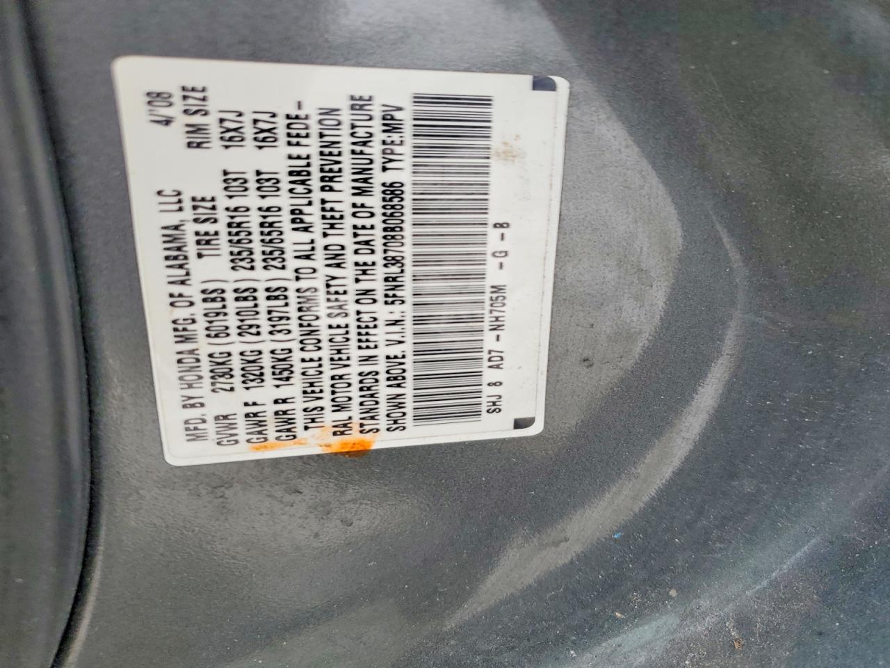 2008 HONDA ODYSSEY