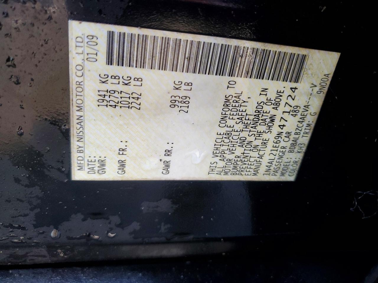 2009 NISSAN ALTIMA