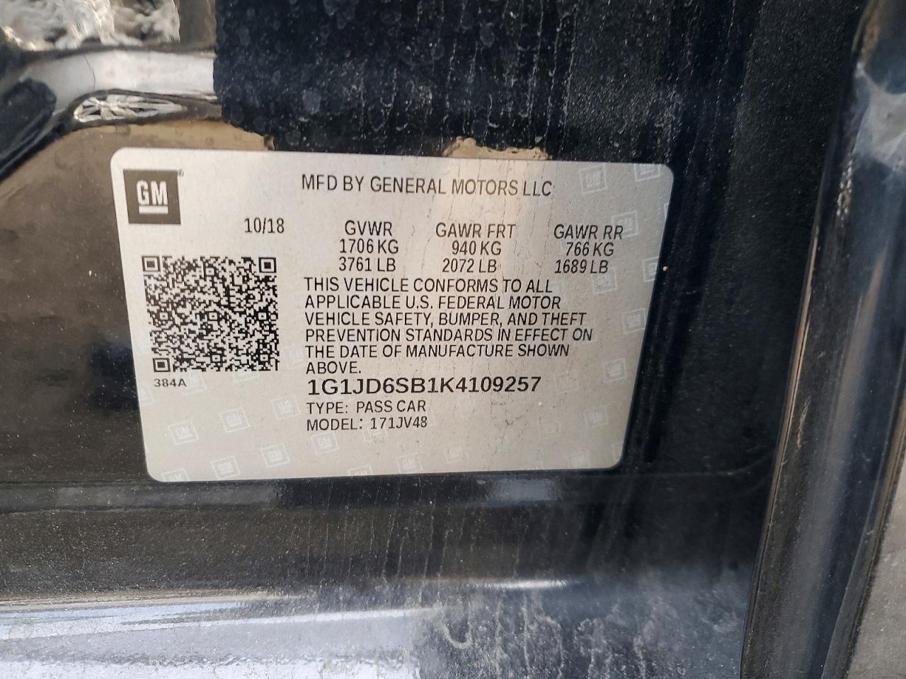 2019 CHEVROLET SONIC