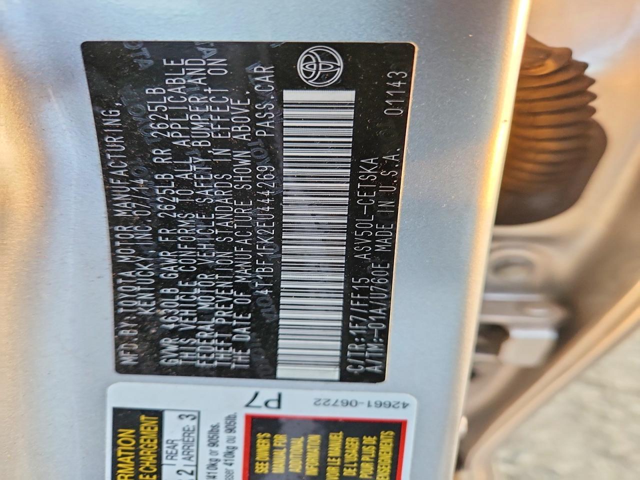 2014 TOYOTA CAMRY