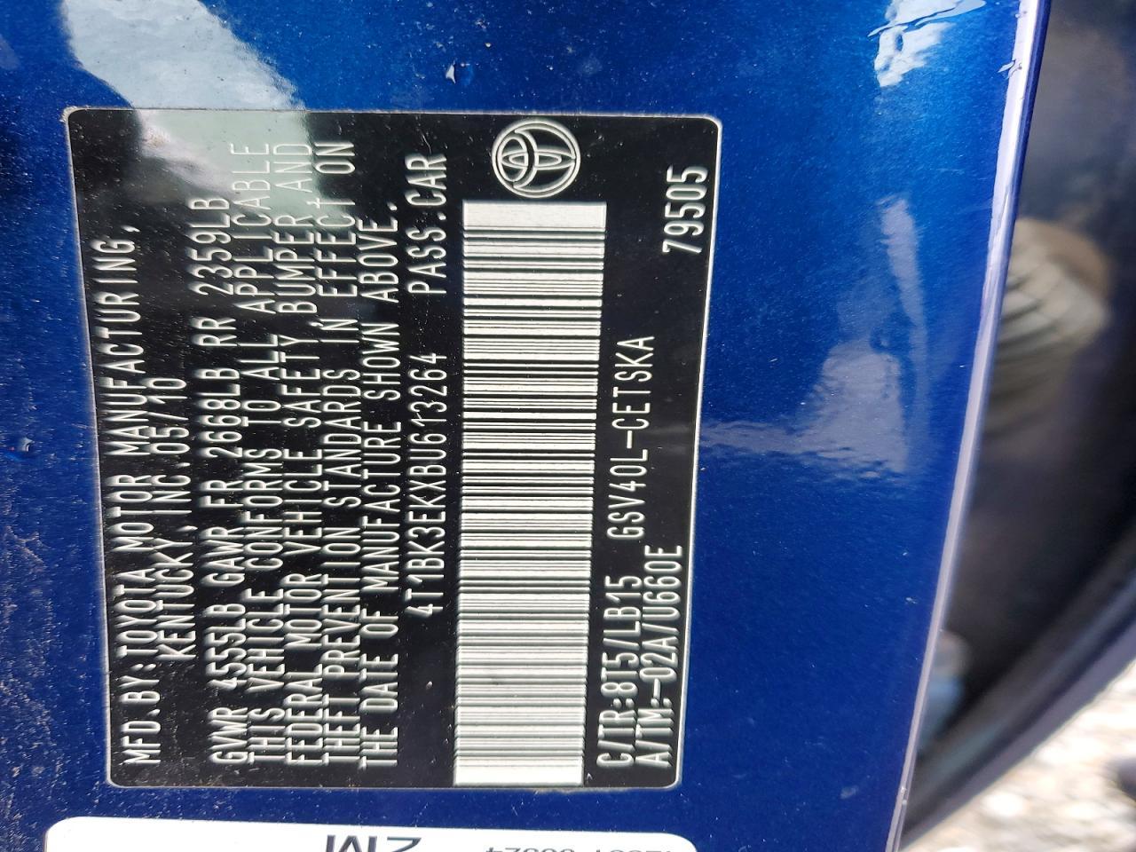 2011 TOYOTA CAMRY
