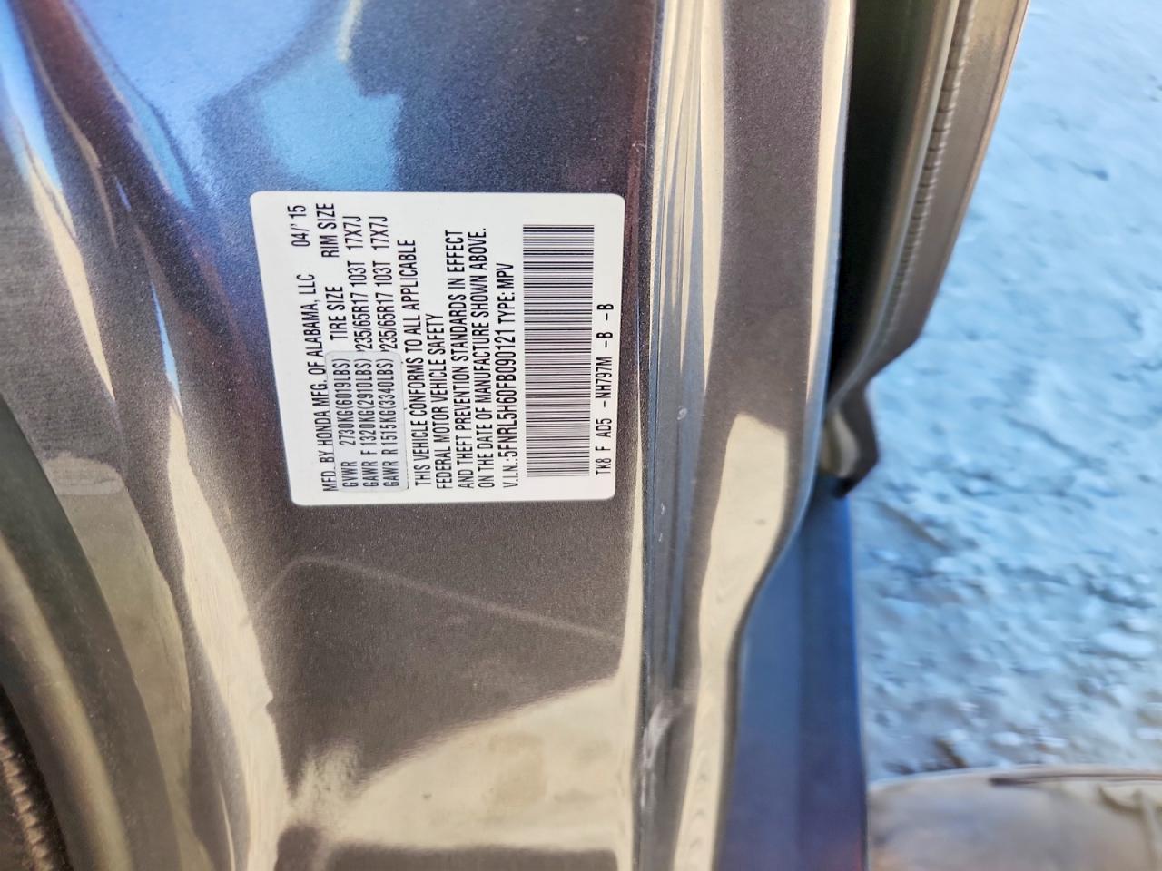 2015 HONDA ODYSSEY