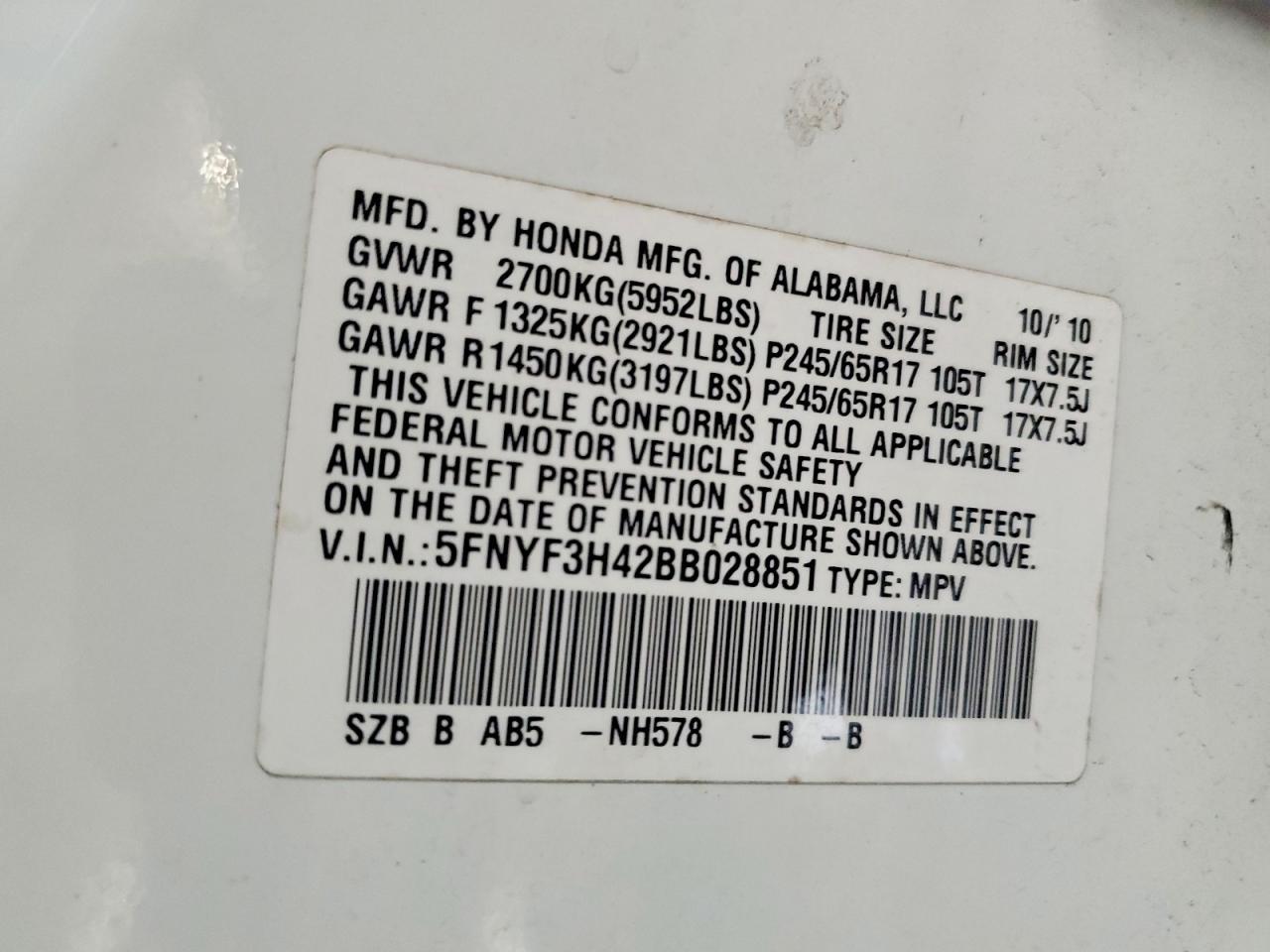 2011 HONDA PILOT