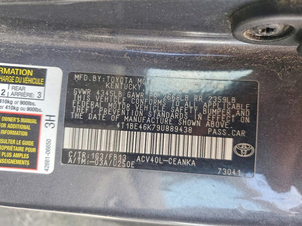 2009 TOYOTA CAMRY