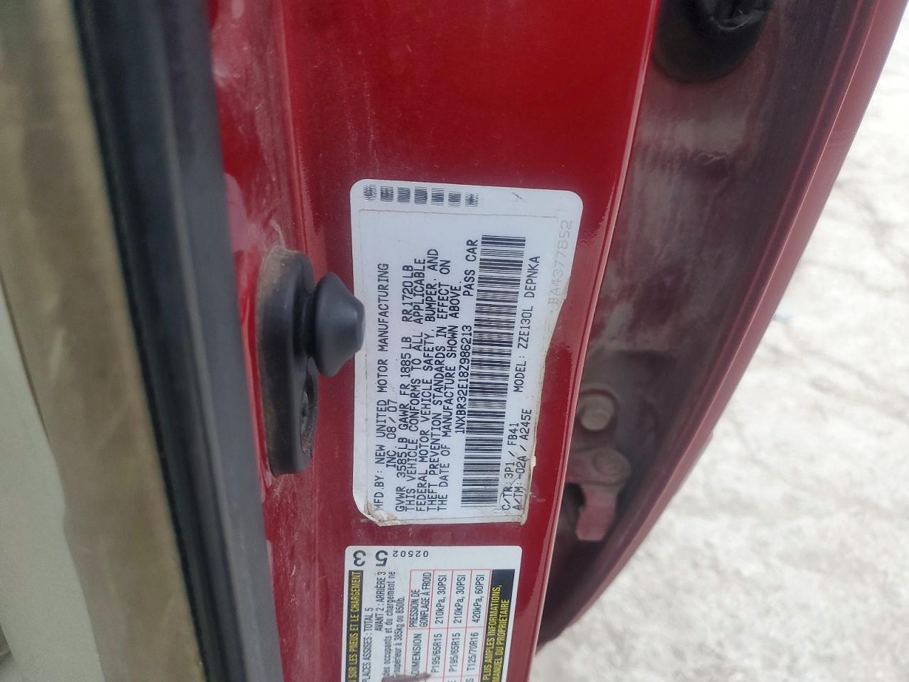 2008 TOYOTA COROLLA