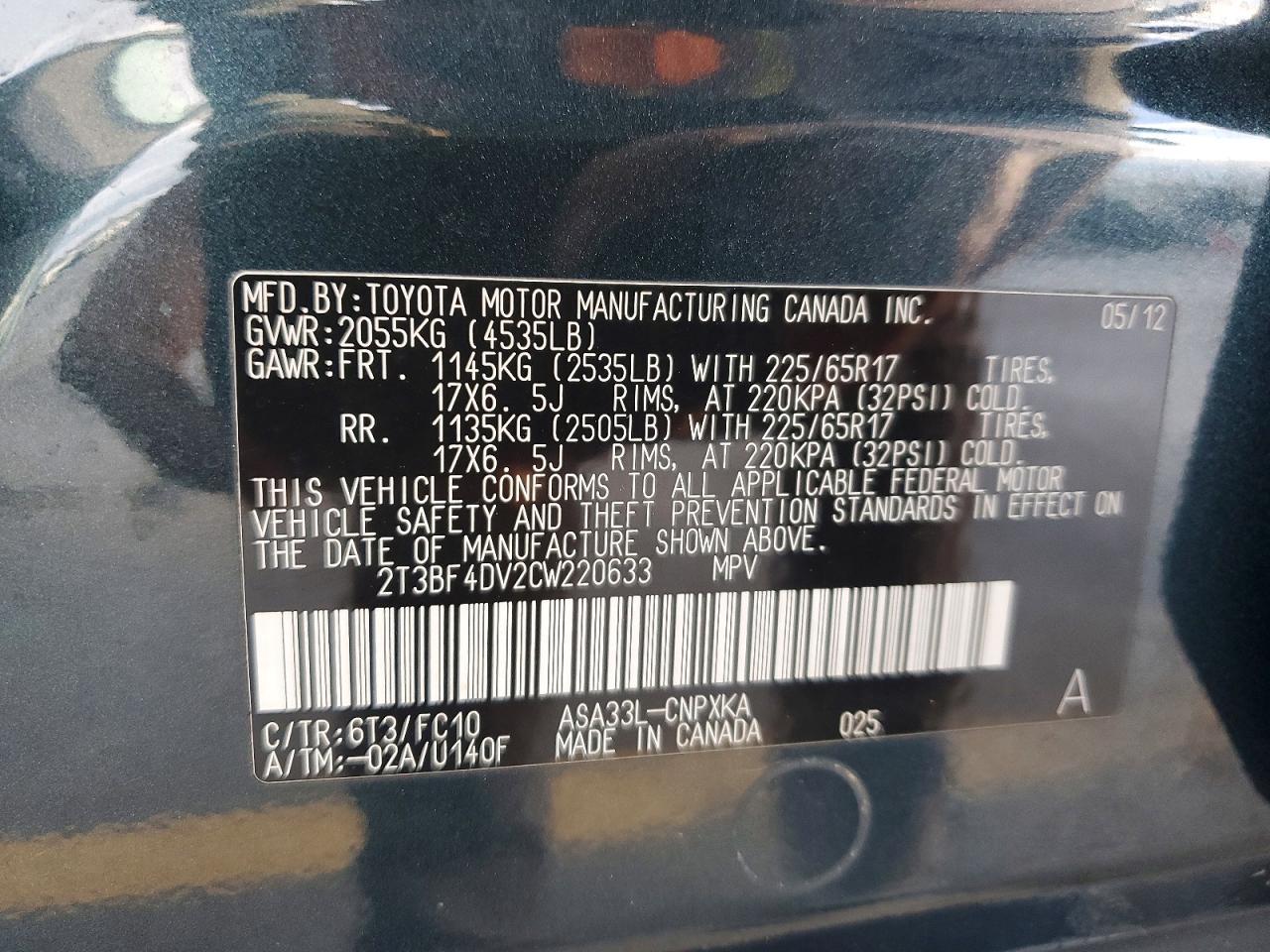 2012 TOYOTA RAV4