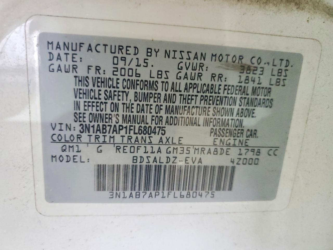 2015 NISSAN SENTRA