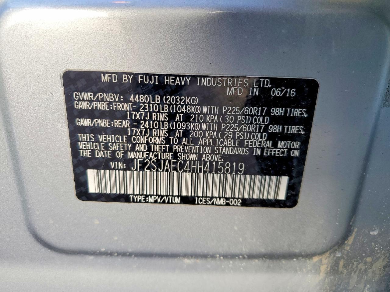 2017 SUBARU FORESTER
