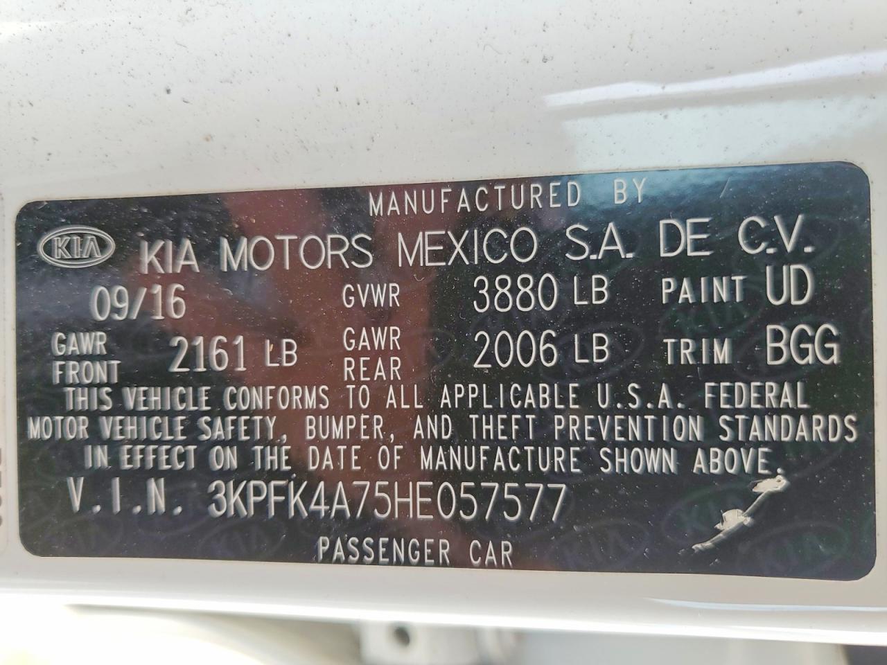 2017 KIA FORTE