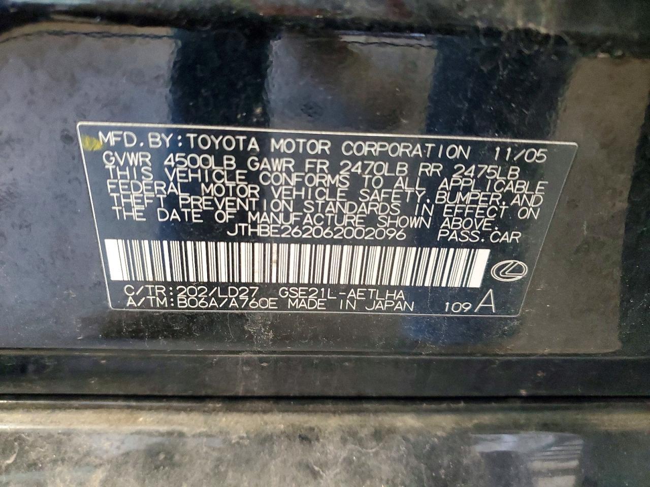 2006 LEXUS IS 350