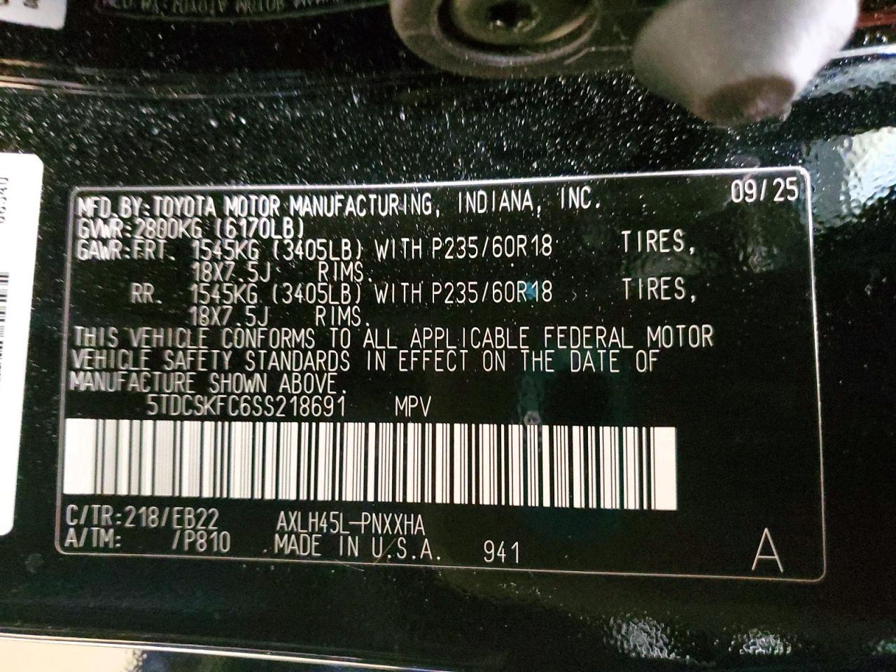 2025 TOYOTA SIENNA