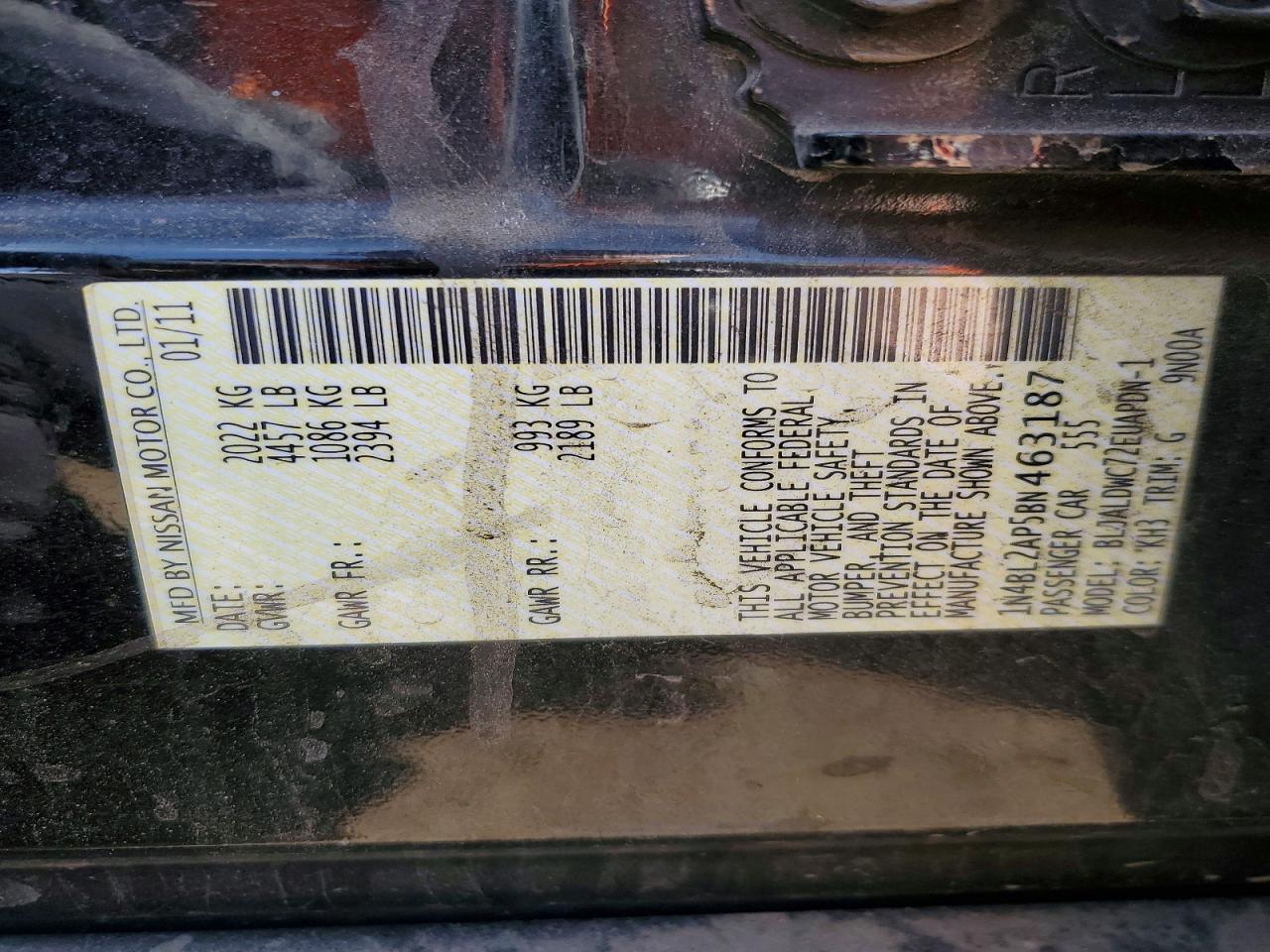 2011 NISSAN ALTIMA