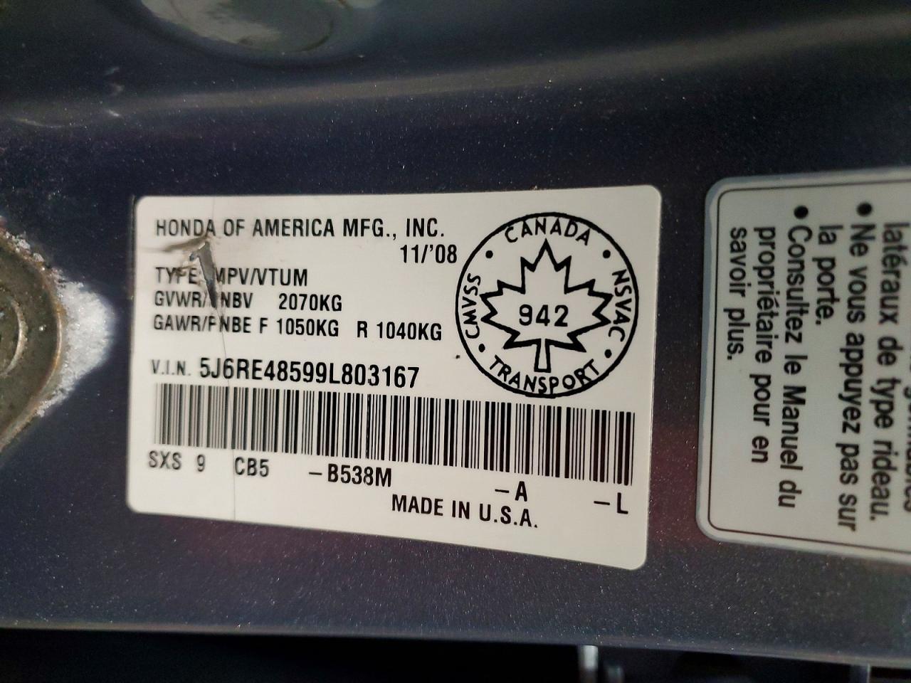 2009 HONDA CR-V