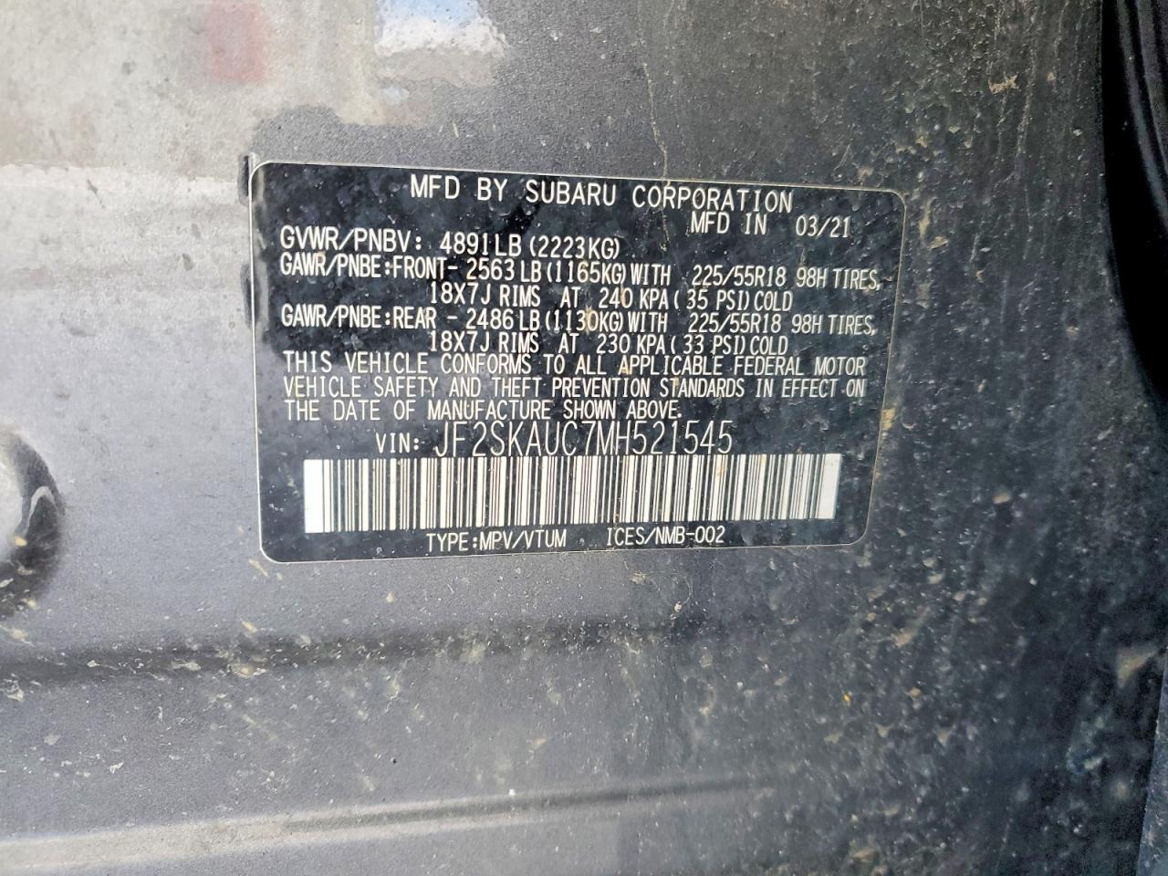 2021 SUBARU FORESTER