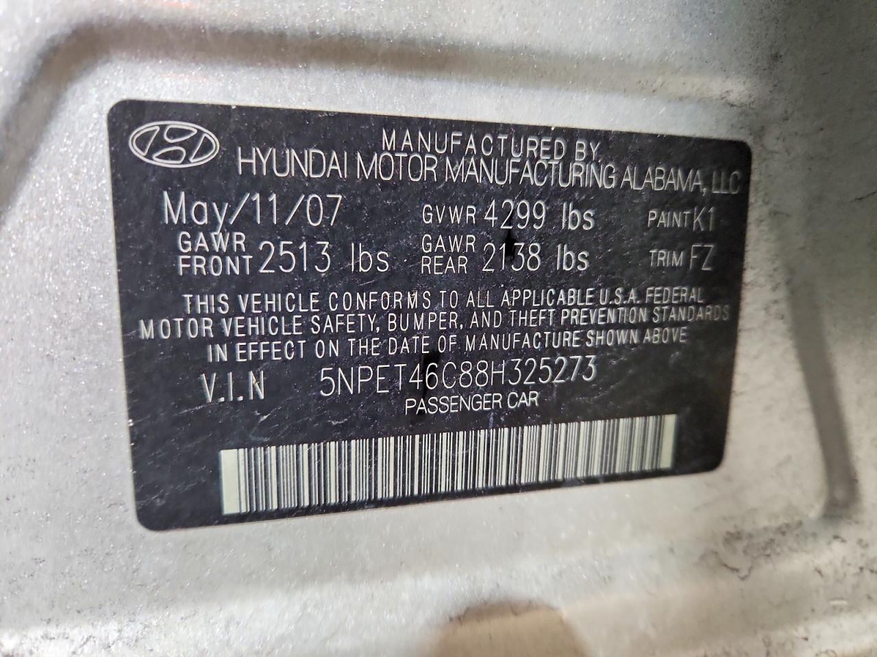 2008 HYUNDAI SONATA