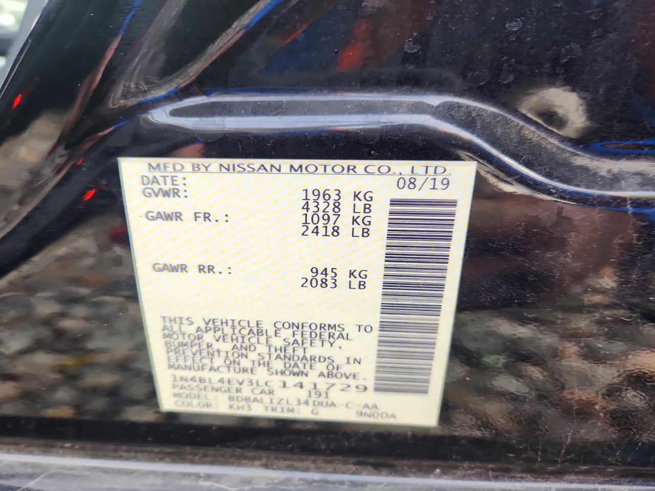 2020 NISSAN ALTIMA