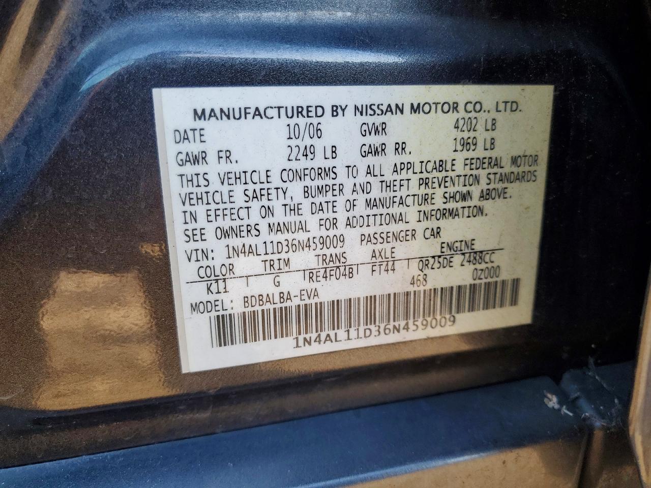 2006 NISSAN ALTIMA