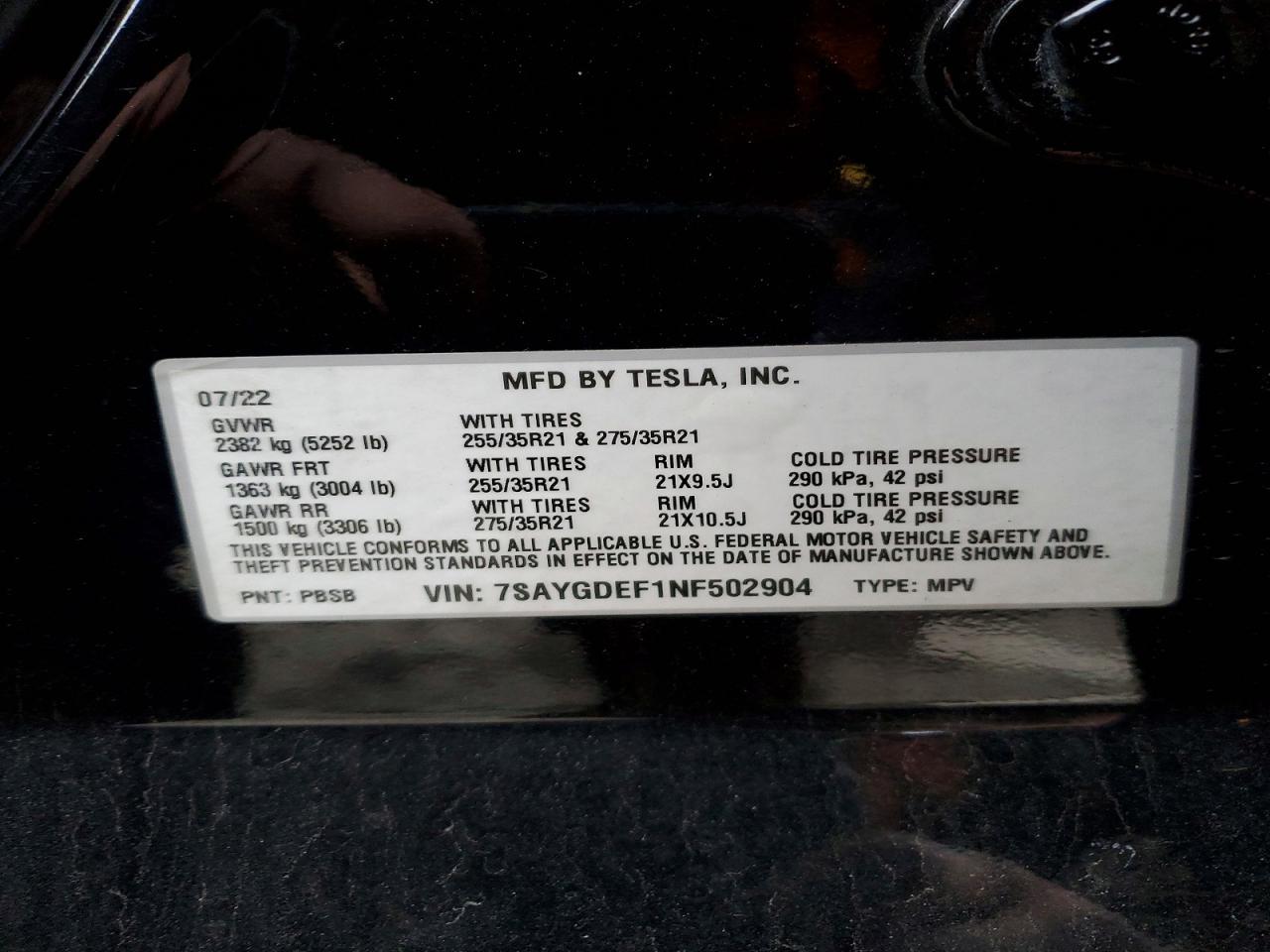 2022 TESLA MODEL Y