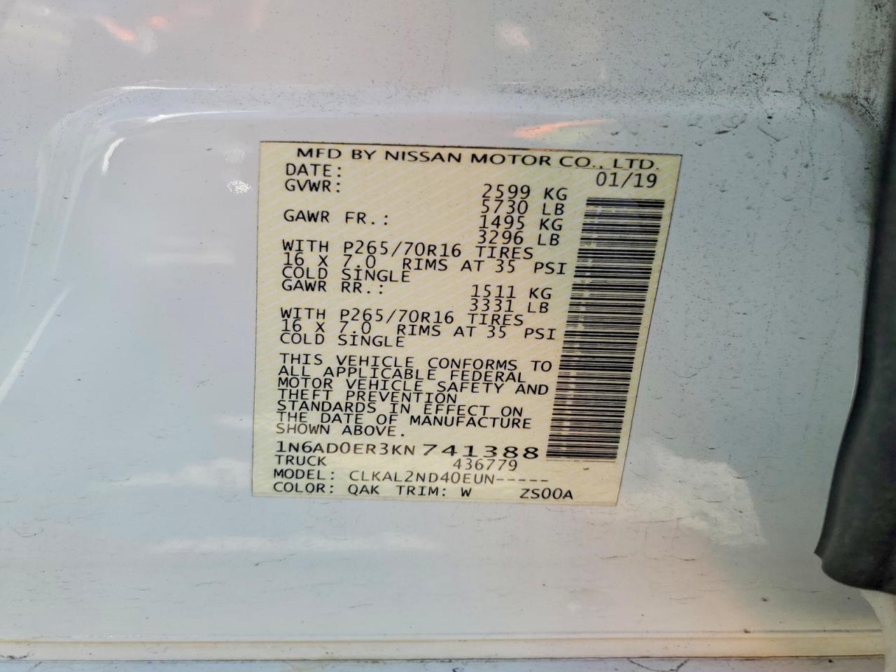 2019 NISSAN Frontier