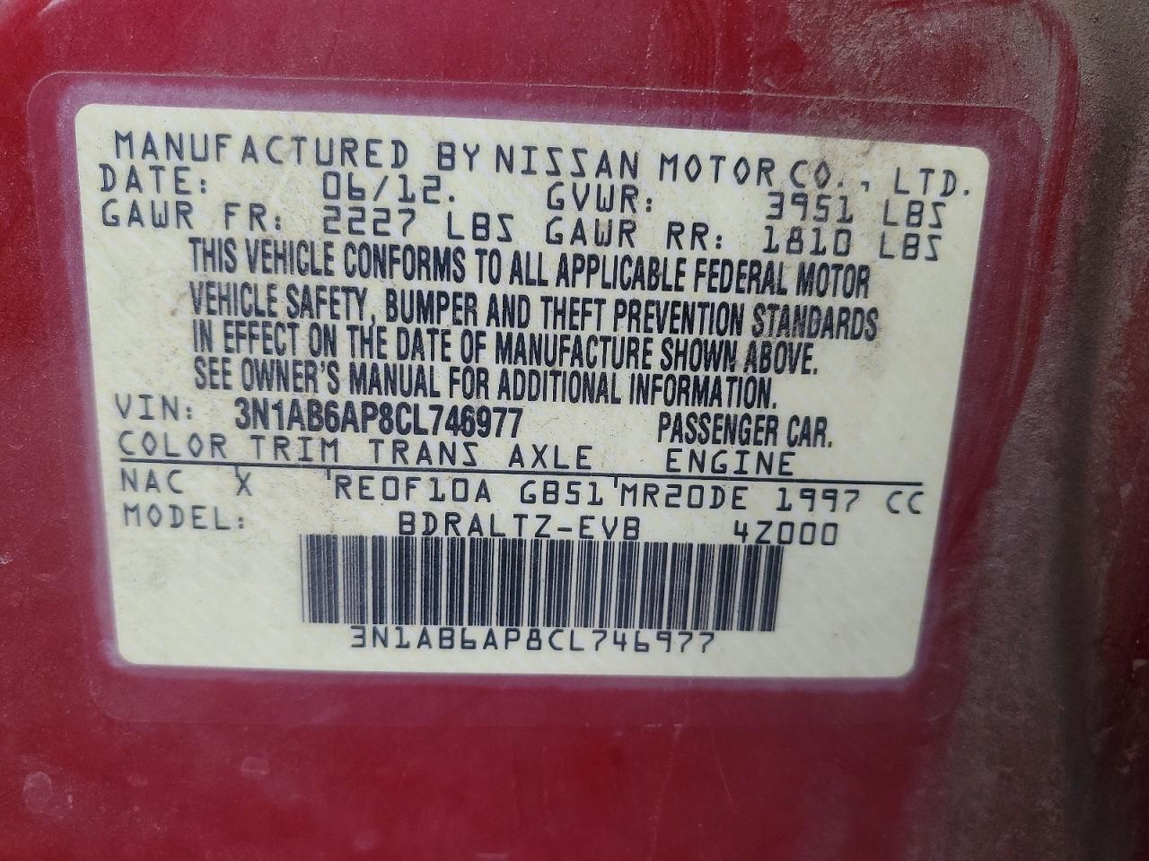 2012 NISSAN SENTRA