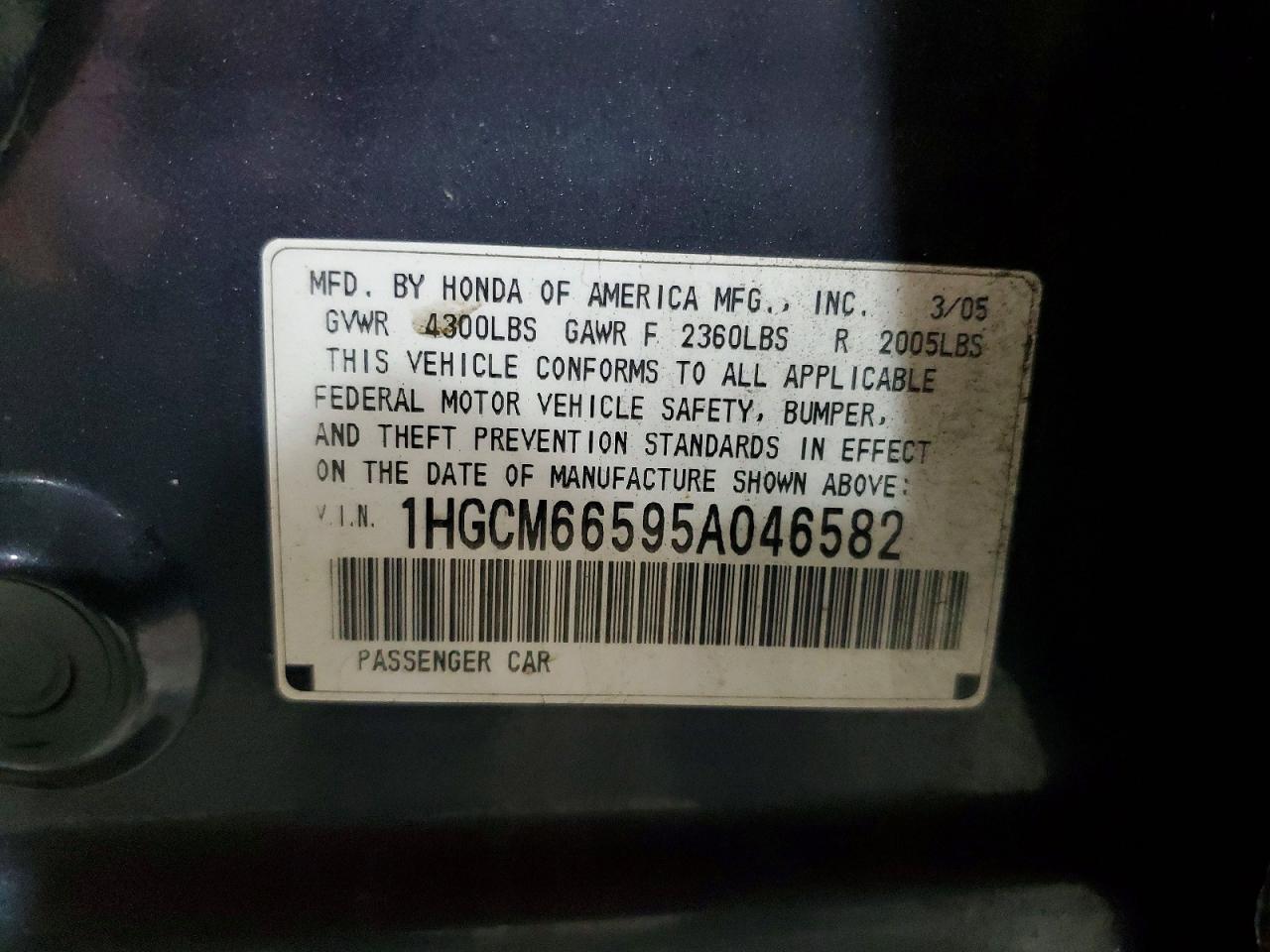 2005 HONDA ACCORD
