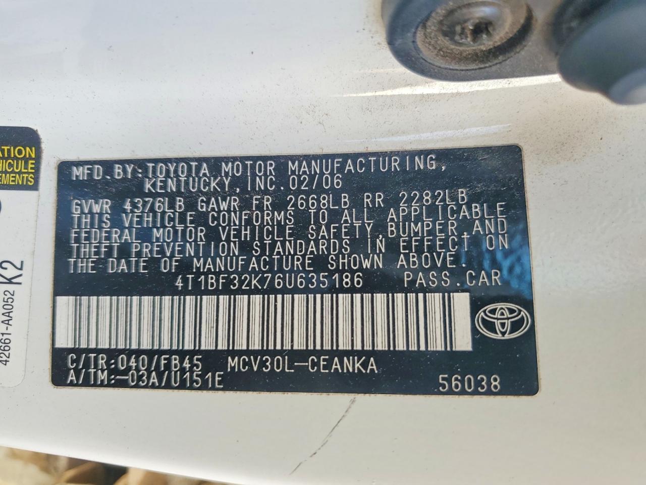 2006 TOYOTA CAMRY