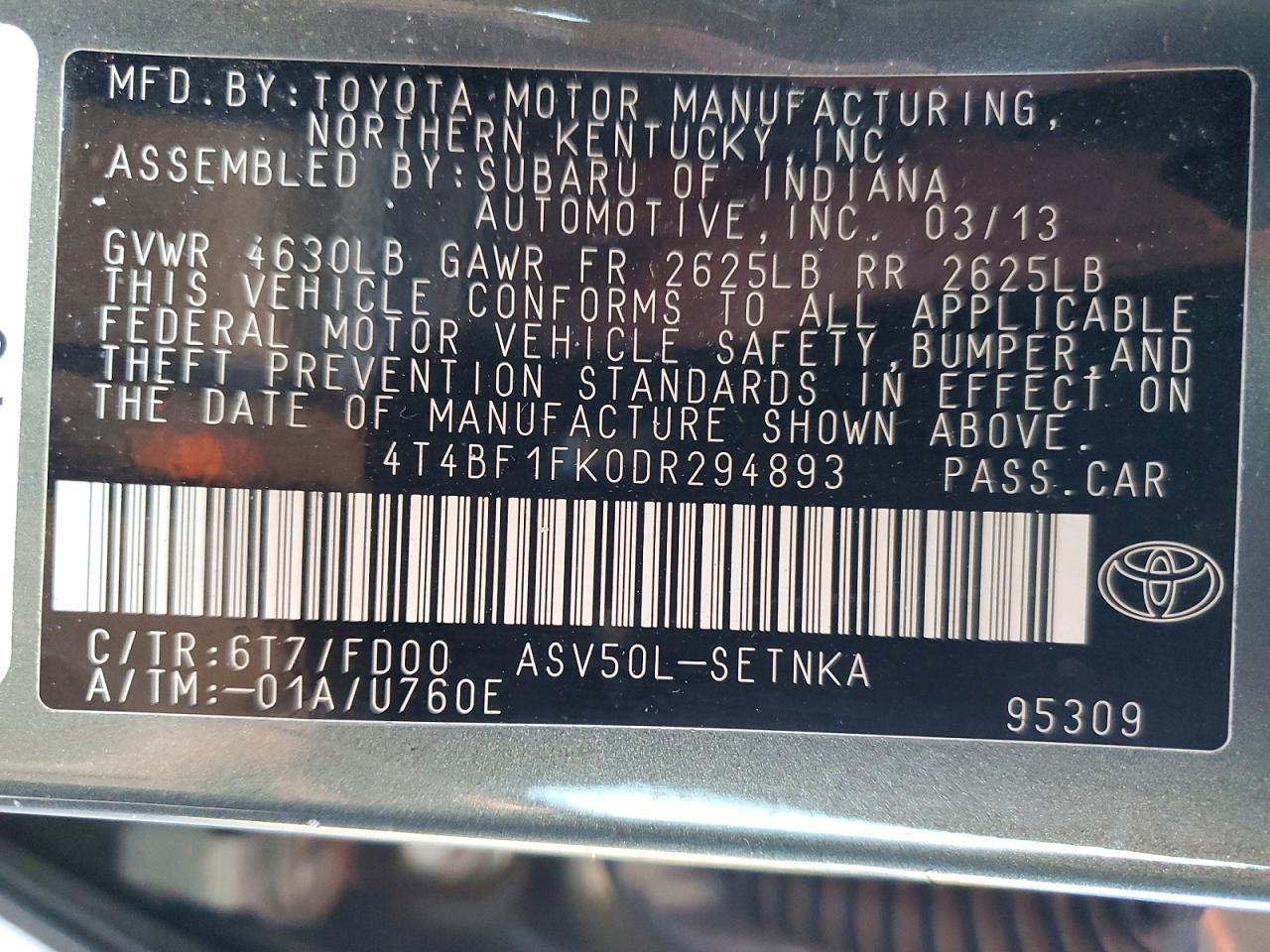 2013 TOYOTA CAMRY