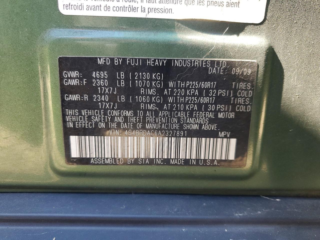 2010 SUBARU Outback