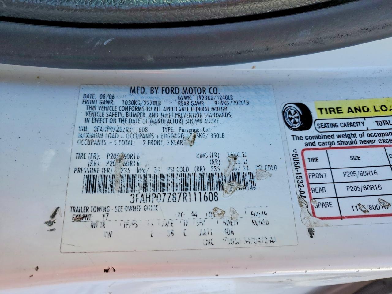 2007 FORD FUSION