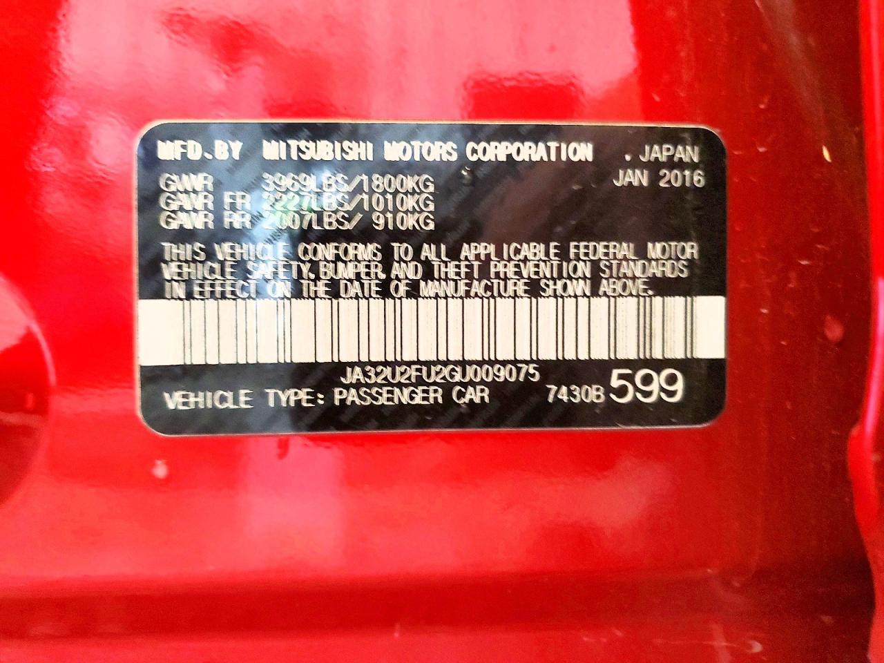 2016 MITSUBISHI LANCER