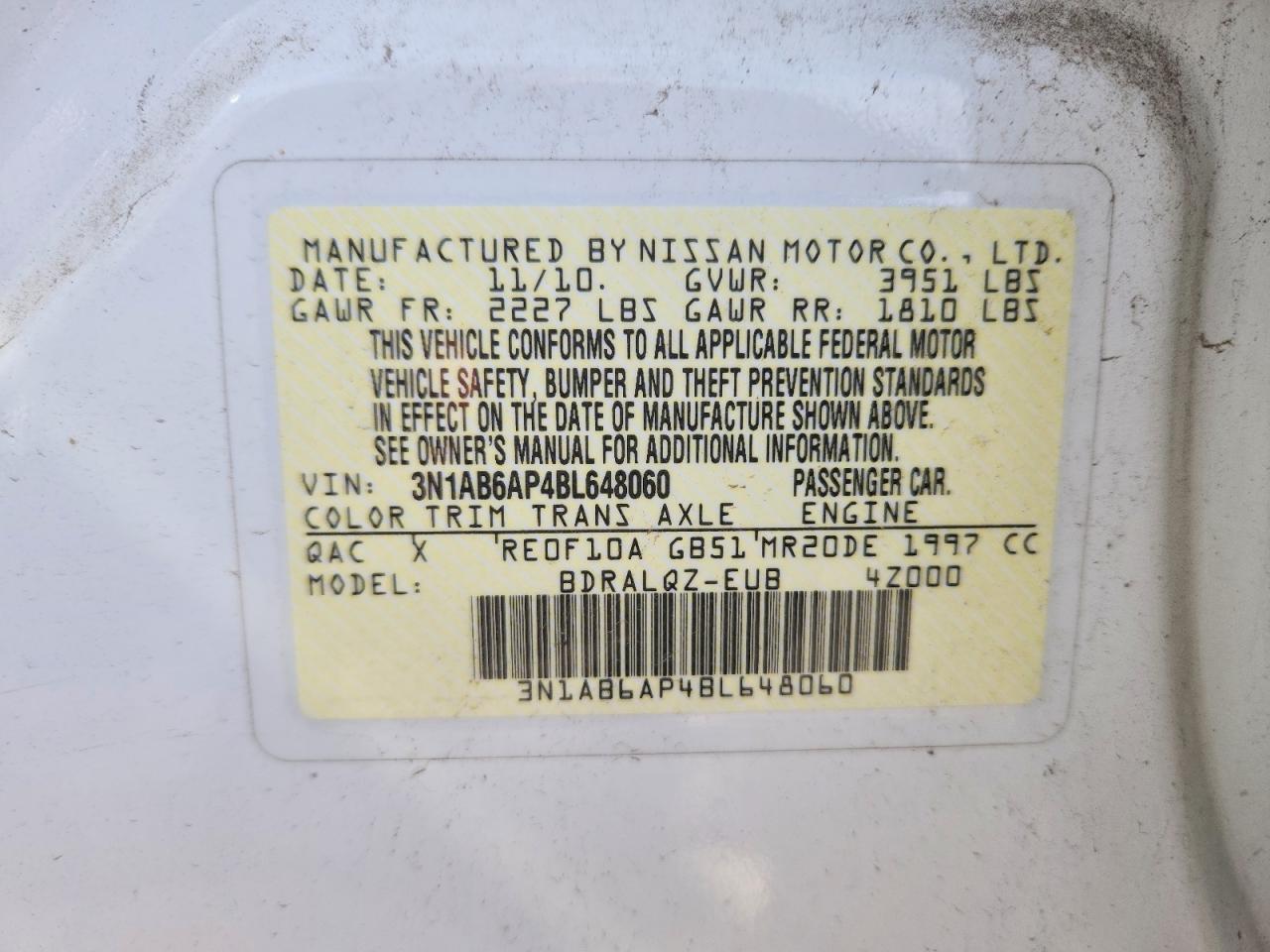 2011 NISSAN SENTRA