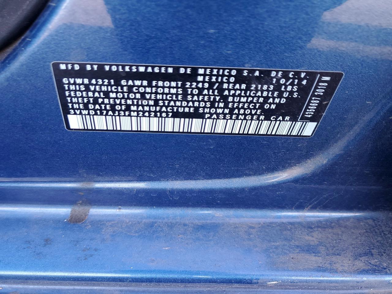 2015 VOLKSWAGEN JETTA