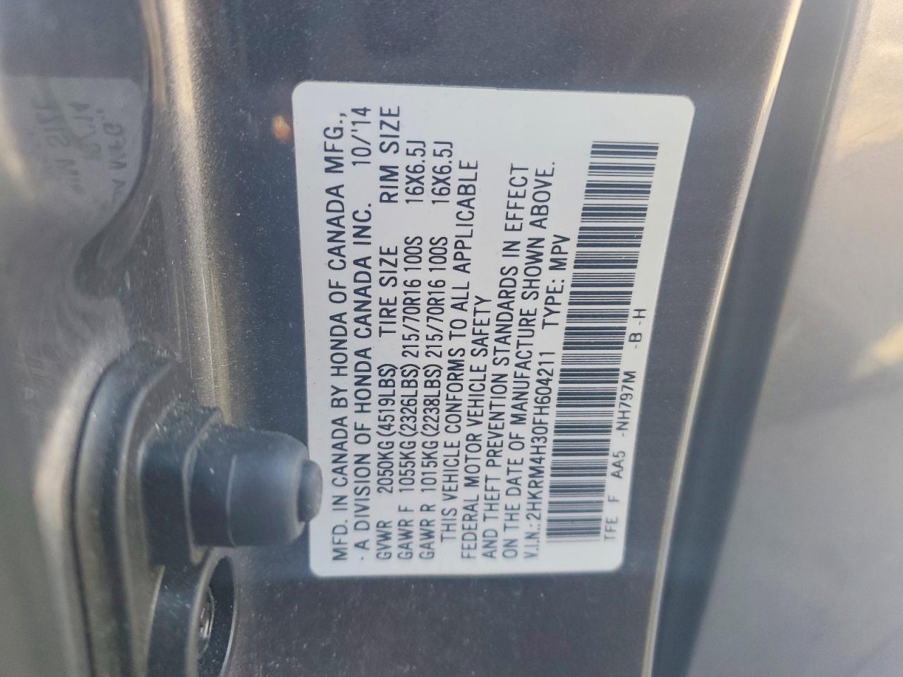 2015 HONDA CR-V