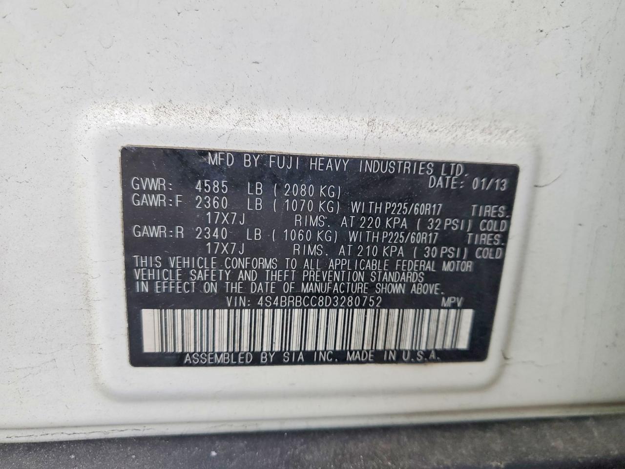 2013 SUBARU Outback