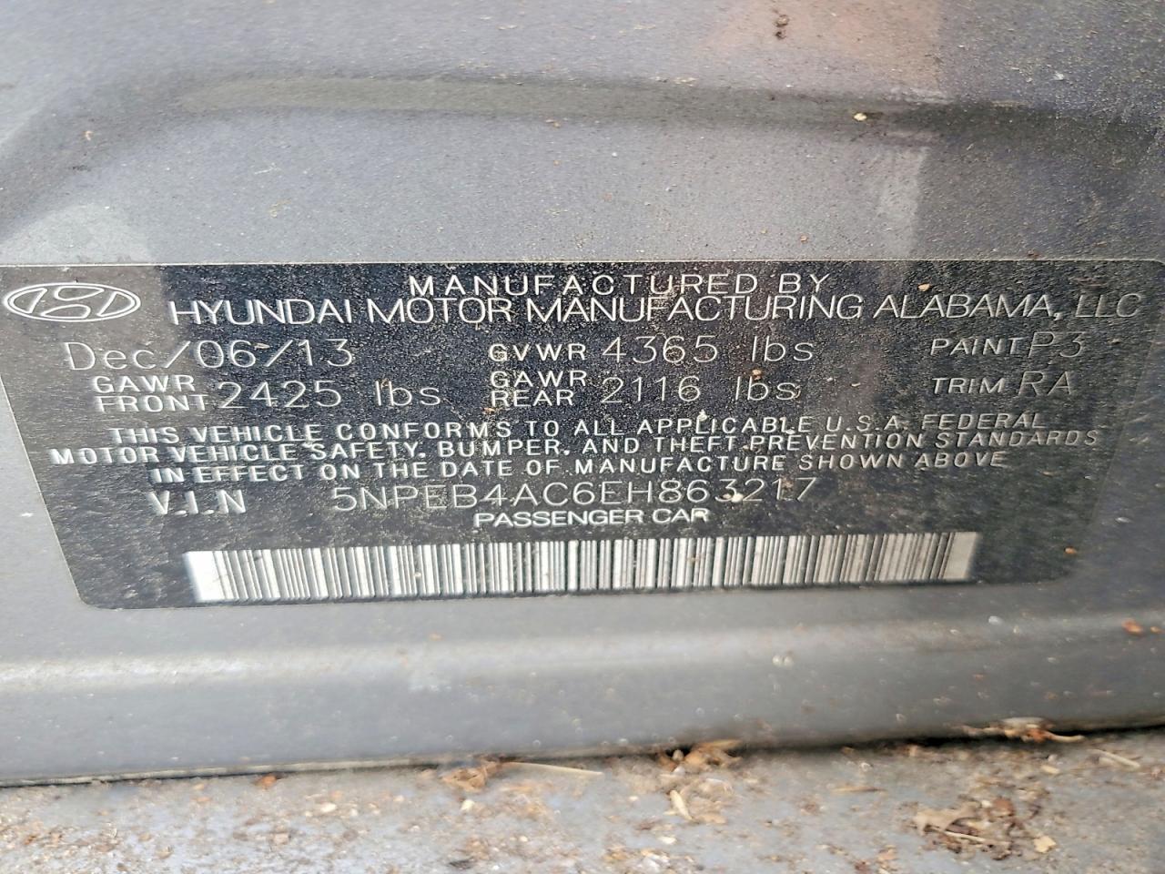 2014 HYUNDAI SONATA