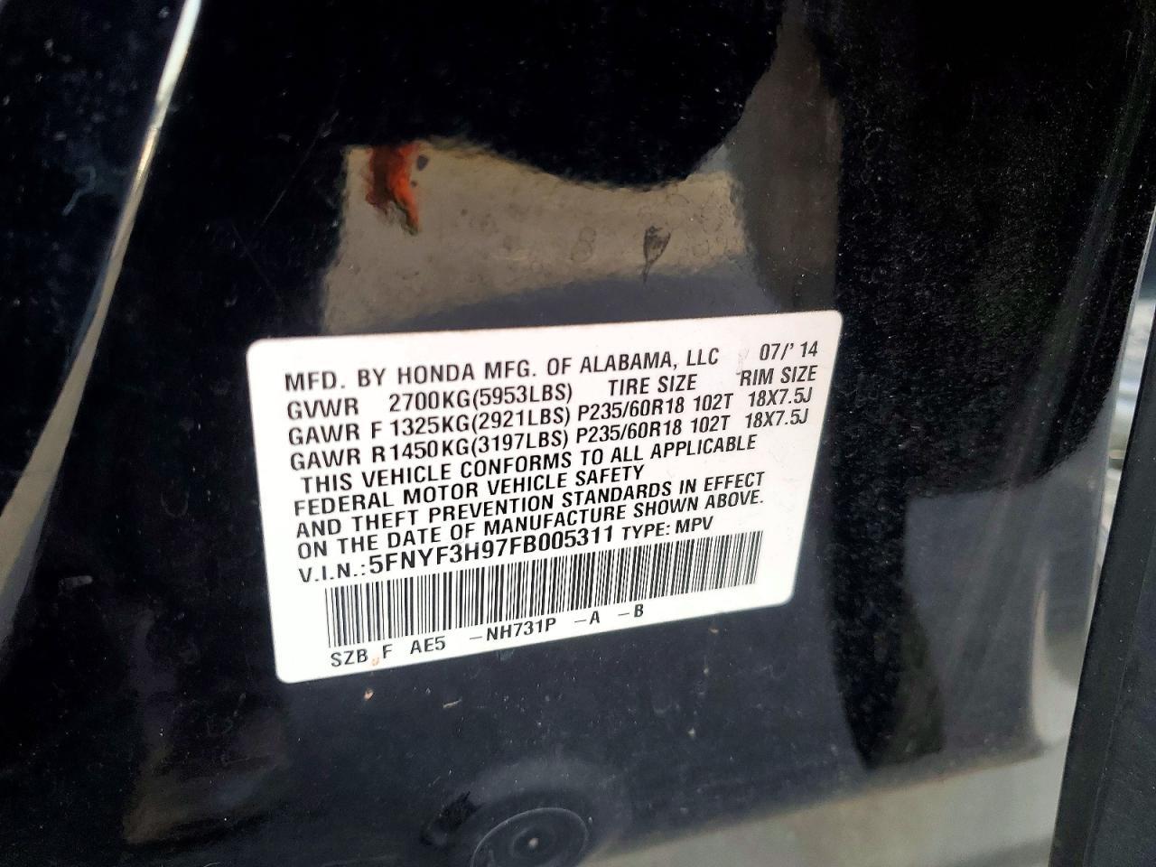 2015 HONDA PILOT