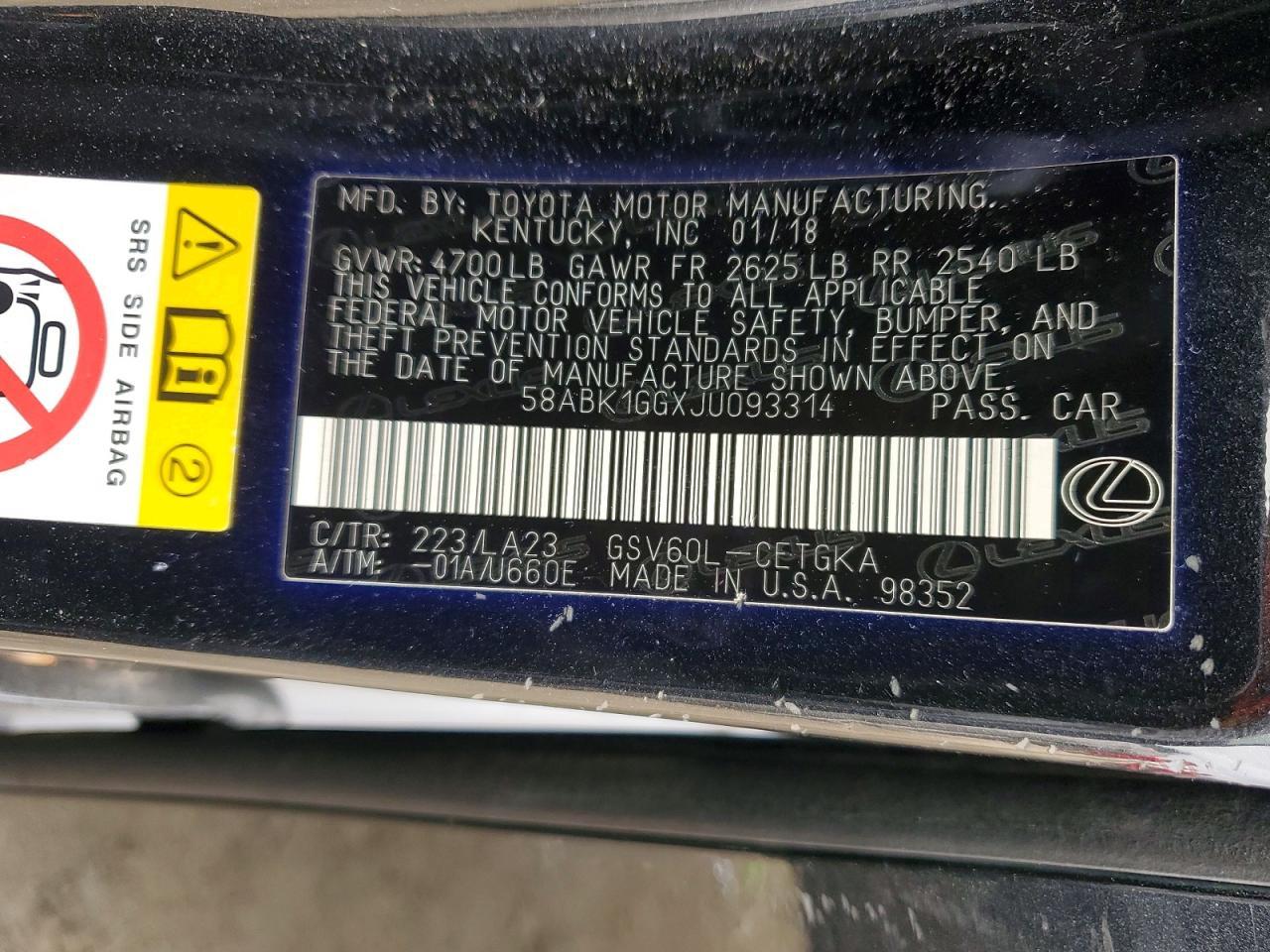 2018 LEXUS ES 350