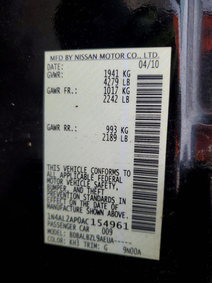 2010 NISSAN ALTIMA