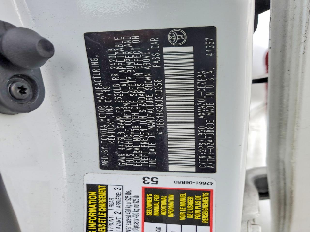 2019 TOYOTA CAMRY